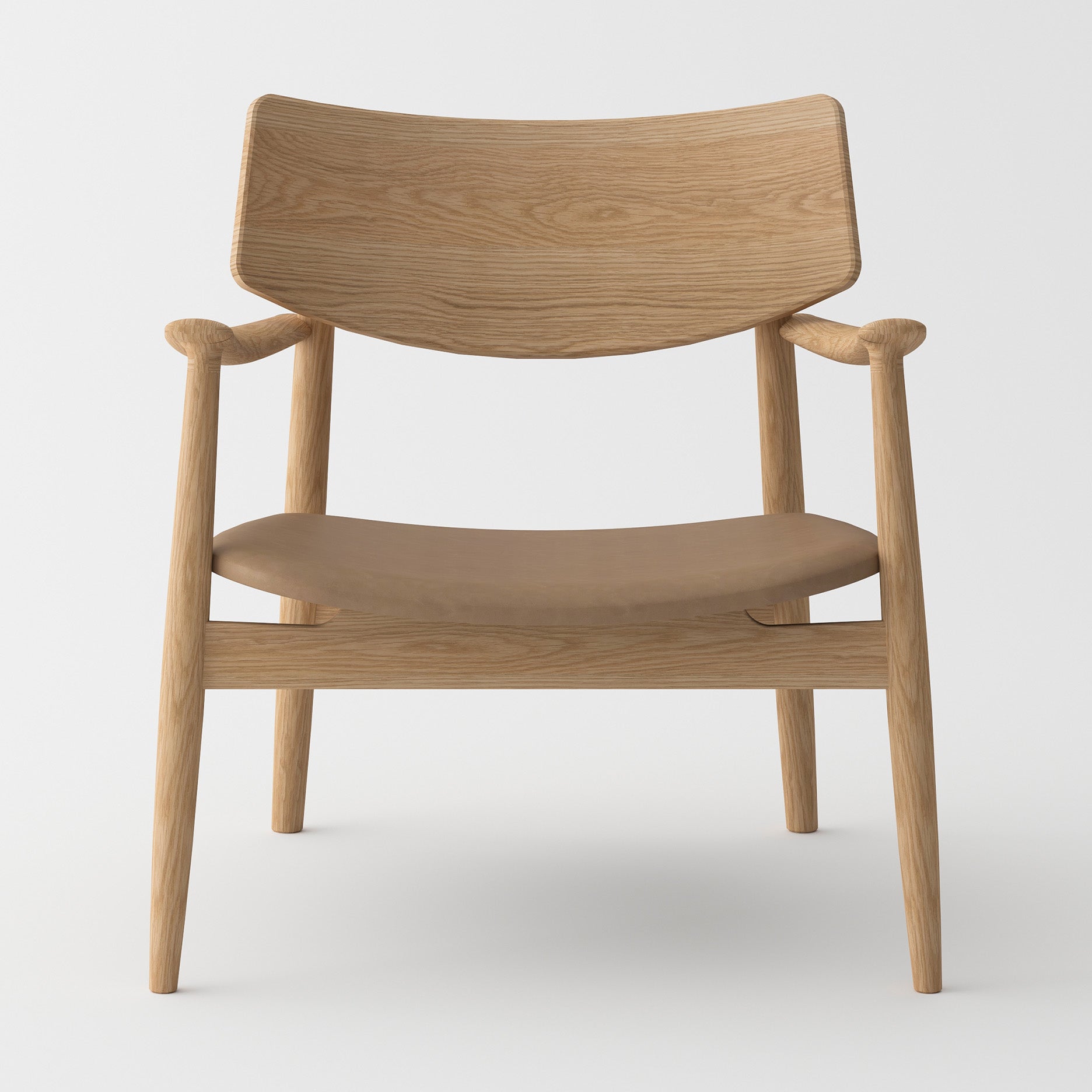 Vedersø loungestol m. lædersæde